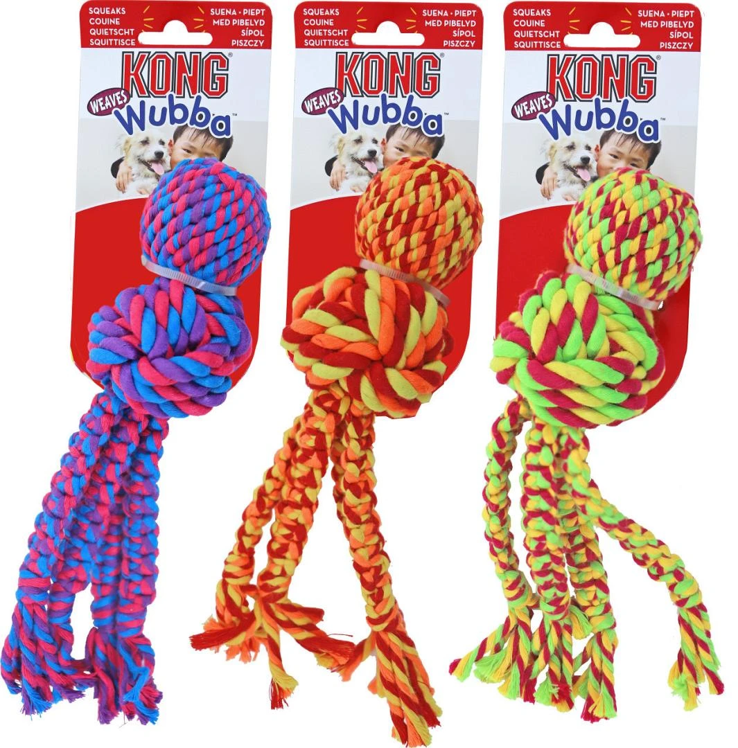 Kong Wubba Weaves Rope Assorti 3 Kong Wubba Weaves Rope Assorti