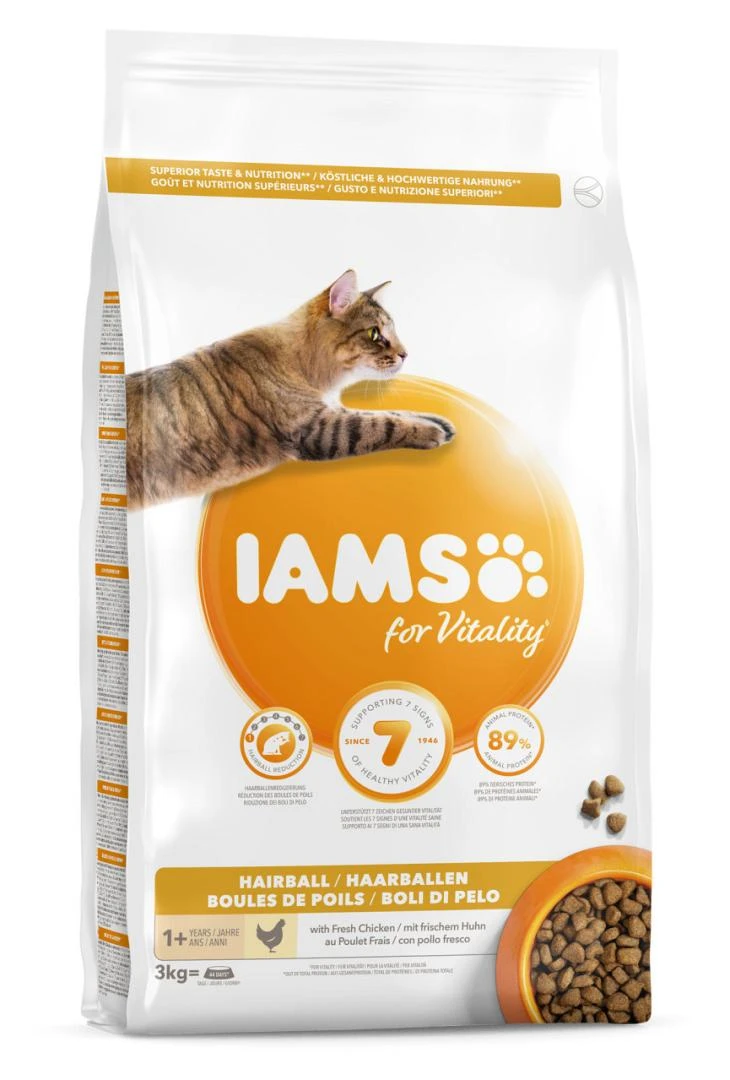 IAMS Kattenvoer Adult Hairball Chicken 3 Kg 3 IAMS Kattenvoer Adult Hairball Chicken 3 Kg